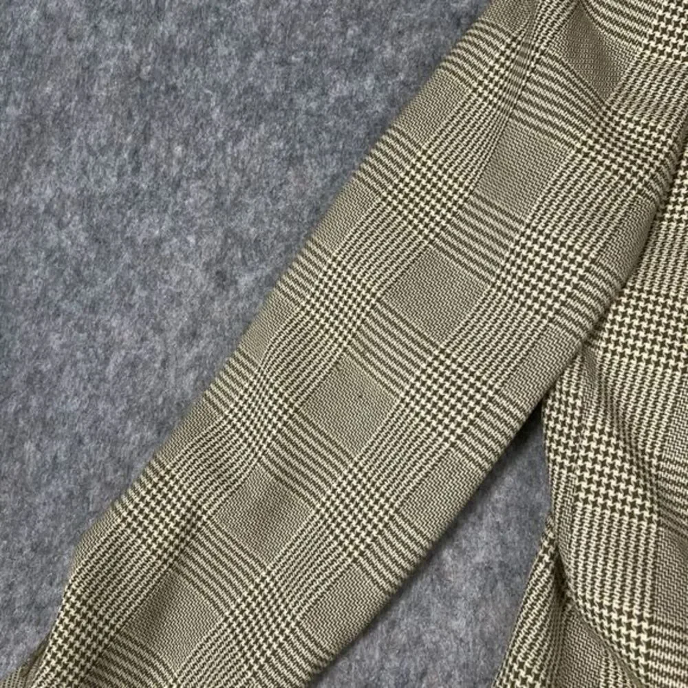 Saks Fifth Avenue Men's Sport Coat 41R Beige Plaid 2 Button Single Breasted Mani